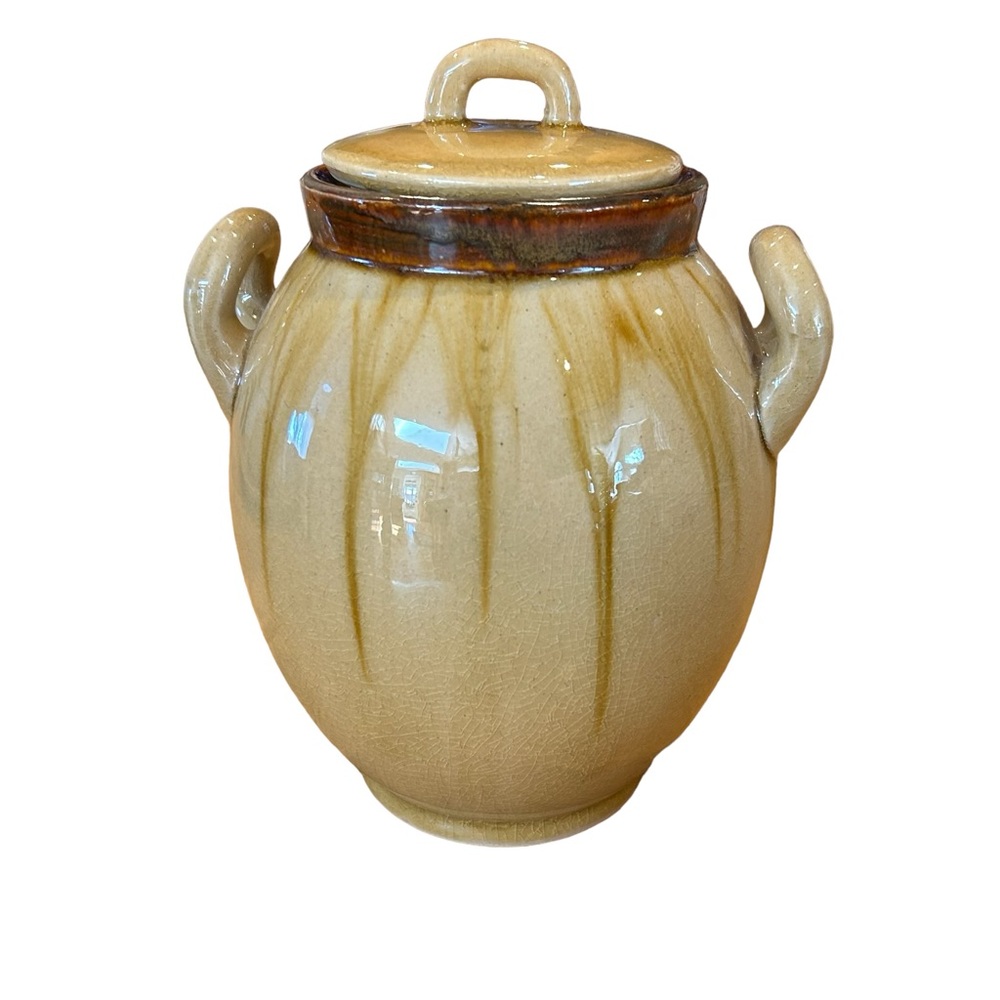Global ViewsCaramel Glazed Ceramic Ginger Jar With Lid